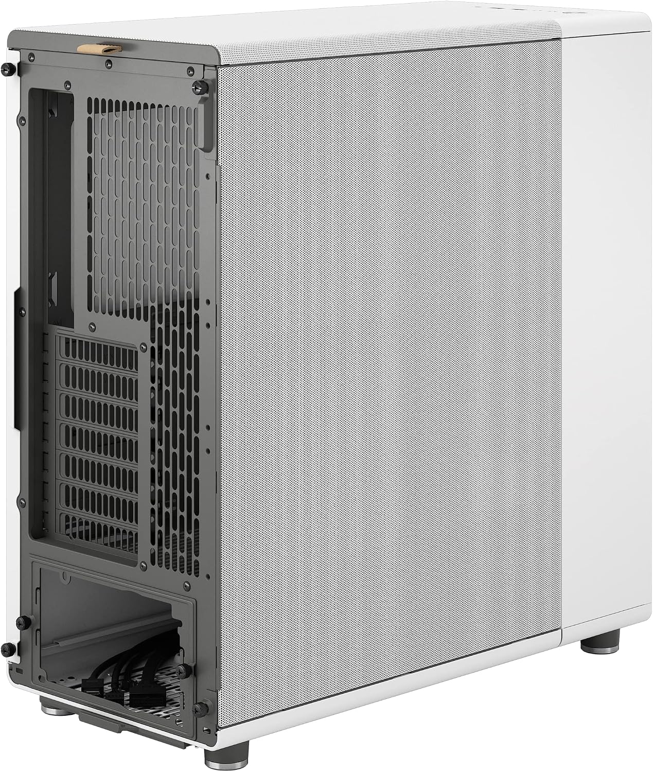 Fractal Design North Chalk White - Genuine Oak Wood Front - Mesh Side Panels - Two 140mm Aspect PWM Fans Included - Type C USB - ATX Airflow Mid Tower PC Gaming Case