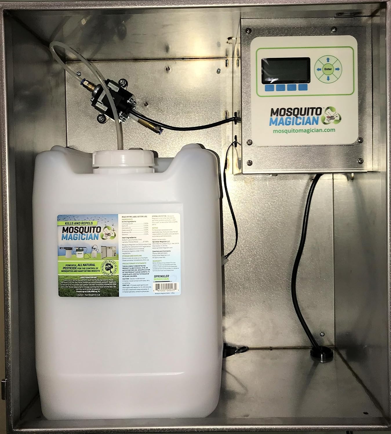 Mosquito Magician Mosquito Killer Machine Single Reservoir - Stainless Steel - Customizable Coverage - User-Friendly - Automatic System for Managing Mosquitoes, Fleas, & Fire Ants - for Large Yards