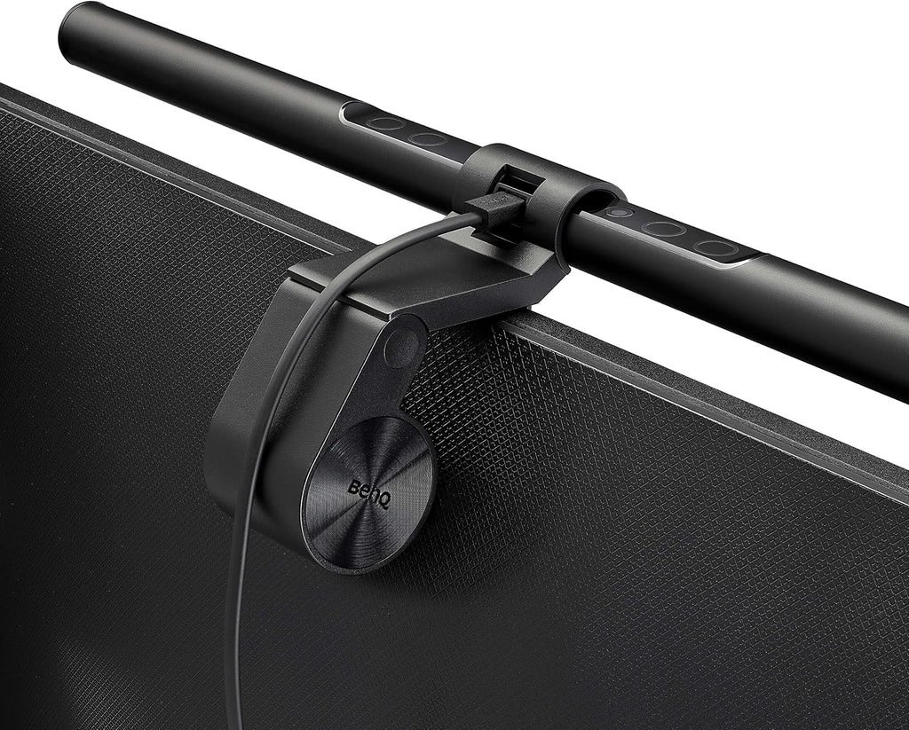 BenQ ScreenBar LED Monitor Light Bar - Auto-dimming, Adjustable Brightness and Color Temperature, No Screen Glare, Space-Saving, Eye-Care USB Monitor Lamp, Black